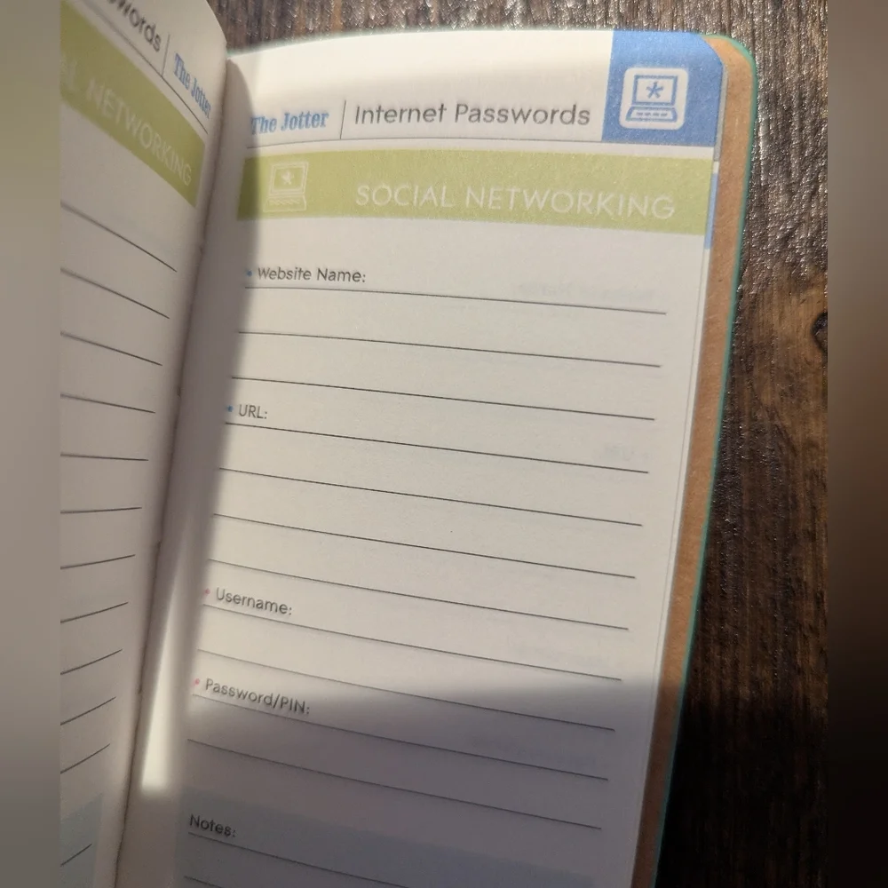 Teal Password book